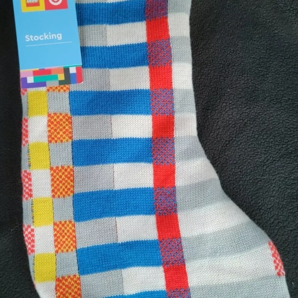 LEGO Target Christmas Stocking Block Stripe Sweater Knit Holiday 2021 Exclusive - Picture 3 of 4